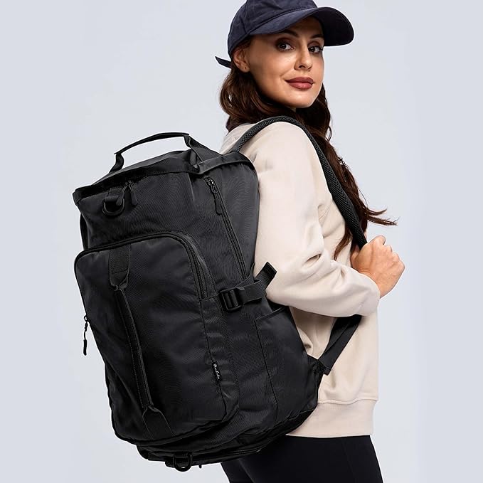 Gym Bag for Women with Shoe Compartment and Wet Pocket Convertible Gym Backpack workout Duffel Bag Multiple Pockets 30L