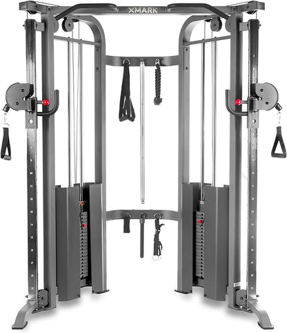 XMARK Functional Trainer Cable Machine, Dual Weight Stack Cable Pulley Machine for Strength Training, Commercial and Home Gyms, and Rehab Facilities