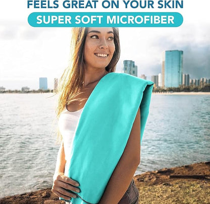 Youphoria Microfiber Travel Towel Fast Drying Lightweight - Quick Dry Towel for Camping, Beach, Backpacking, Hiking & Sport