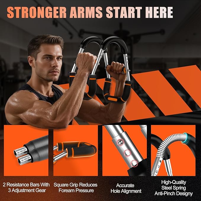 2025 Pro Twister Arm Trainer, Adjustable Power Twister Bar, Chest Shoulder Arm Workout Equipment, Portable Detachable Upper Body Fitness Machine
