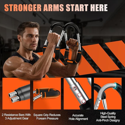 2025 Pro Twister Arm Trainer, Adjustable Power Twister Bar, Chest Shoulder Arm Workout Equipment, Portable Detachable Upper Body Fitness Machine