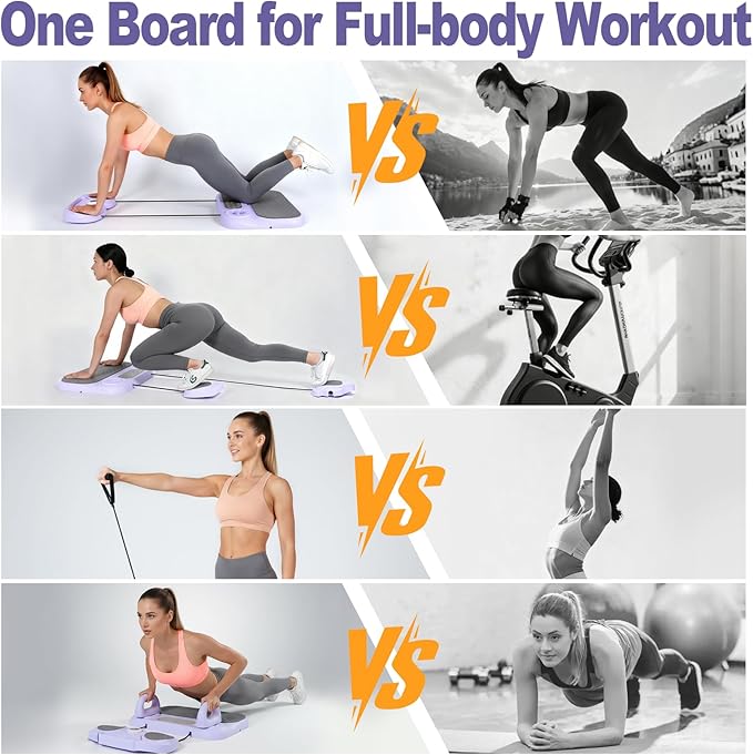 Pilates Board, 6-in-1 Pilates Reformer for Core & Full Body Workout, Portable Home Gym Equipment with Smart LED Digital Display, Pilates Trainer for Women, Beginners