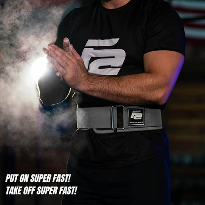 Fit Active Sports Self Locking Weight Lifting Belt | Premium Weightlifting Belt for Cross Training, Fast Locking Release Mechanism for Fitness and Power Lifting - Weightlifting Back Support for Men and Women