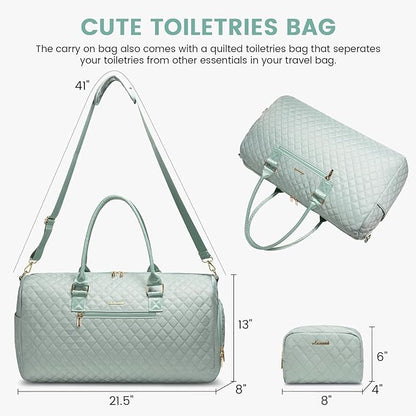 LOVEVOOK Travel Weekender with Toiletry Bag, Overnight Carry-On, Gym with Shoe Compartment & Wet Pocket, Mommy Hospital Bag