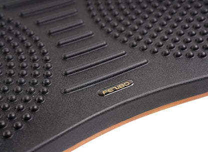 Standing Desk Anti Fatigue Mat Wooden Wobble Balance Board Stability Rocker with Ergonomic Design Comfort Floor Mat Accessories(Large, Obsidian Black)