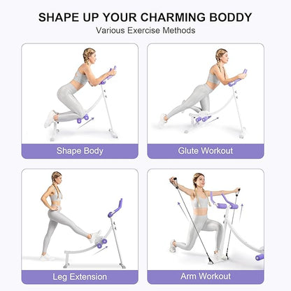 Home Gym Systems Ab Machine, Ab Workout Equipment, Adjustable Ab Trainer Machine for Abs Workout at Home Gym, Foldable, Knee Protection, Abdominal Trainer for Stomach