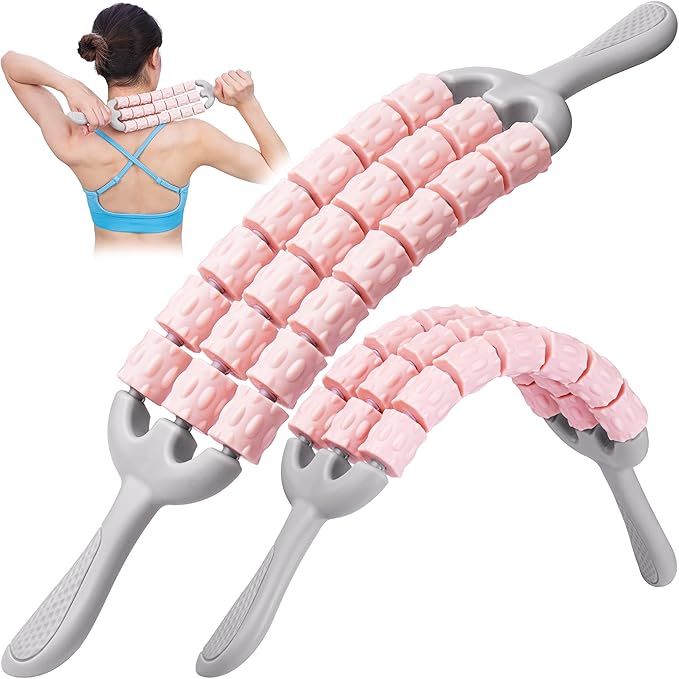 Triple Roller Massage Stick - Body Massager for Muscles - Fascia Rolling Tool - Deep Tissue Therapy for Myofascial Release and Lymphatic Drainage - Handheld Anti Cellulite Device - by Cozlow