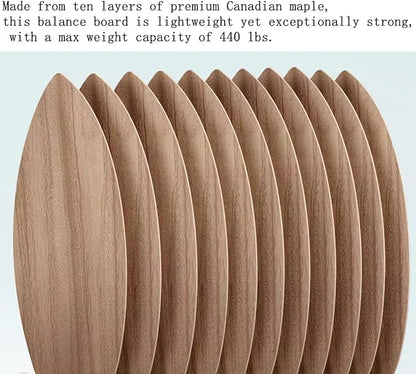 Balance Board Indoor Surfboard Surf Style Home Fitness with Wheel for Exercise, Athletic Training and Board Sports - Fun Workout Equipment For Balance, Stability and Improving Core Strength