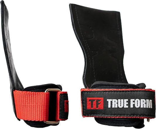True Form Grips Weight Lifting Gloves Heavy Duty Straps Alternative Power Lifting Hooks Best for Deadlifts Adjustable Neoprene Padded Wrist Wraps Support Bodybuilding Pro Workout