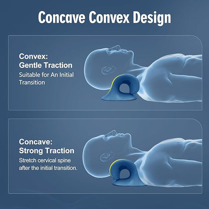ComfortLife Neck Stretcher for Pain Relief, Neck and Shoulder Relaxer Cervical Traction Device Pillow for TMJ Pain Relief (Dark Blue)