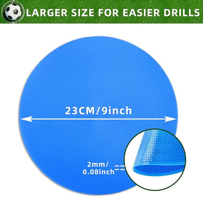 4 inch/9 Inch Colored Poly Spot Marker 12 Pcs, Non-Slip Rubber Agility Markers Flat Field Cones Floor Dots for Football, Basketball Training Markers, Dance Practice and Drills with Flat Cones Points