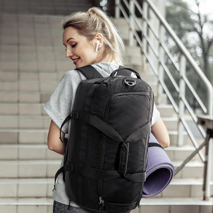 G4Free Gym Bag for Women Men 45L Duffle Backpack with Shoe Compartment Water Resistant Travel Weekender Bag