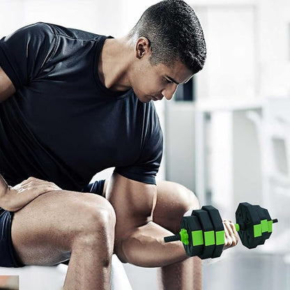 Adjustable Dumbbell Set, 30/44/66/88Lbs Free Weight Set with Connector, 4 In1 Dumbbells Set Used As Barbell, Kettlebells, Push Up Stand,Green and Black