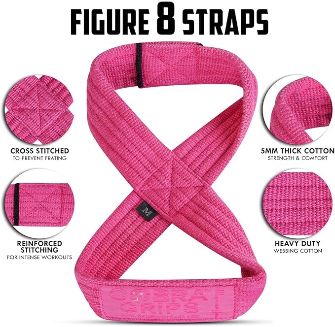 Deadlift Straps Figure 8 Loop Lifting Straps The #1 Choice for Power Lifters weightlifters workout Enthusiasts