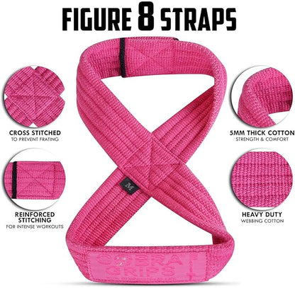 Deadlift Straps Figure 8 Loop Lifting Straps The #1 Choice for Power Lifters weightlifters workout Enthusiasts
