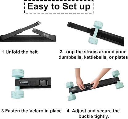 Hip Thrust Belt for Weights and Ankle Resistance Bands With Cuffs for Working Out,Hip Thrust Belt for Dumbbells Heavy, Kettlebells, Plates,Hip,Leg and Booty Builder, Glute Bridge Band