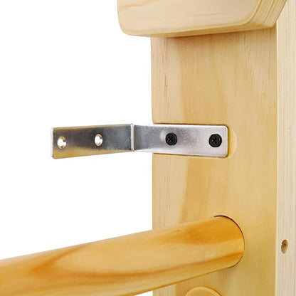Wooden Swedish Ladder Stall Bars – Adjustable Pull-Up Bar for Gymnastics, Physical Therapy, Strength Training & Home Fitness – Durable Beech & Pine Wood, Wall-Mounted
