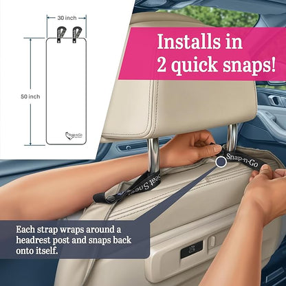 Car Seat Towel Cover After Gym Workout Yoga Pets: Snap-n-Go Seat Sheet™ Universal Fit with Headrest Post Straps, Quick-Dry Washable Sweat Protector for Car, Truck, SUV Interior Protection (Dark Gray)