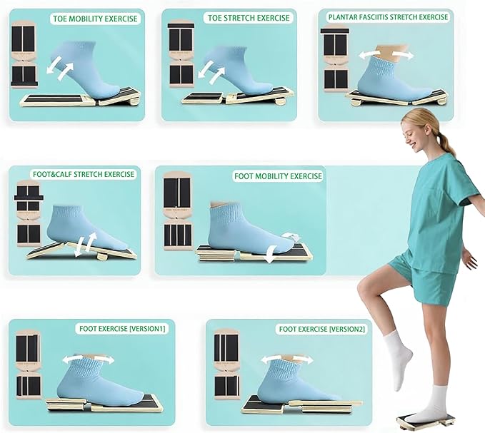 Ankle Balance Board - Adjustable Side Thrust Kick AxisBoard Non-Slip Design with Stability Bars for Foot Strength Training & Home Gym Workouts