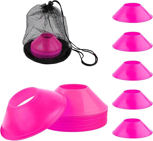 25pcs Soccer Cones for Sports Training, Mini Football Cones & Mesh Bag Flexible Agility Cones Premium Training Cones for Basketball Football Running Drills Sports Games Skating Kids