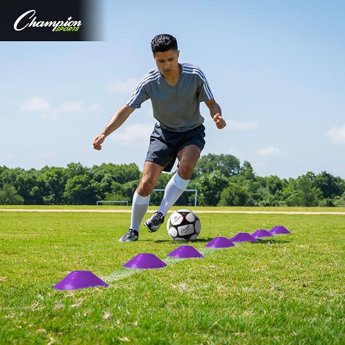 Champion Sports Set of 25 Purple Cones with Mesh Bag
