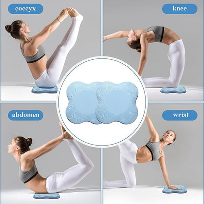 2 Packs Yoga Knee & Elbow Cushions - Extra Thick Foam for Knees, Elbows, Wrists, Hands & Head - Pilates & Kneeling Pads - Support Foam Pads for Women & Men