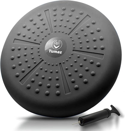 Tumaz Wobble Cushion - Wiggle Seat to Improve Sitting Posture & Stay Focused for Sensory Kids, Balance Disc to Core Strength & Flexible Seating [Extra Thick Balance Board, Pump Included Wobble Board]