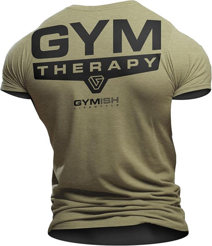 Gymish Lifestyle Gym Therapy Back Printed Men's Shirts Hardcore Gym Workout T-Shirt
