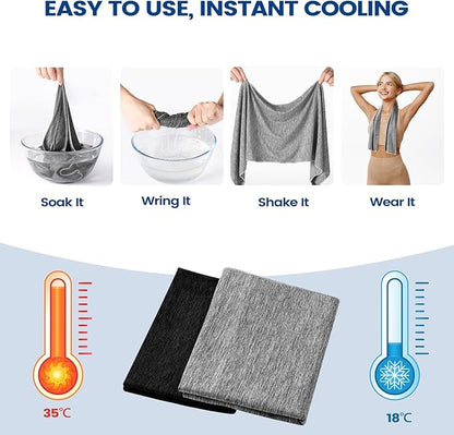 Cooling Towels (40"x12"), Breathable Gym Towels Cooling Towels for Neck and Face, Men & Women Workout Towel for Hot Weather, Sweat Towel for Gym Yoga, Camping, Fitness, Running, Traveling, 6 Pack