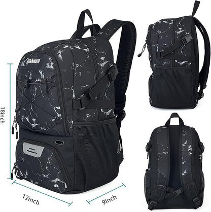 GRANDUP Basketball backpack with ball and shoes compartment Fit Volleyball, soccer, Swim, Gym, Travel, and School, large capacity sports training equipment bags