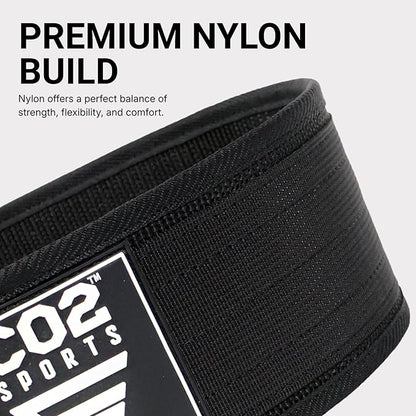 Self-Locking Weight Lifting Belt for Men & Women – Premium Nylon Weightlifting Belt for Deadlift, Squat, Cross Training & Gym Workout – Adjustable Fitness Back Support Gym Belt