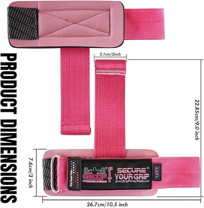 Gym Lifting Dowel Straps Neoprene Padded Wrist Wraps for Weight Training, Bodybuilding & Fitness – Wrist and Grip Support, 2 Pack (Jet Pink)