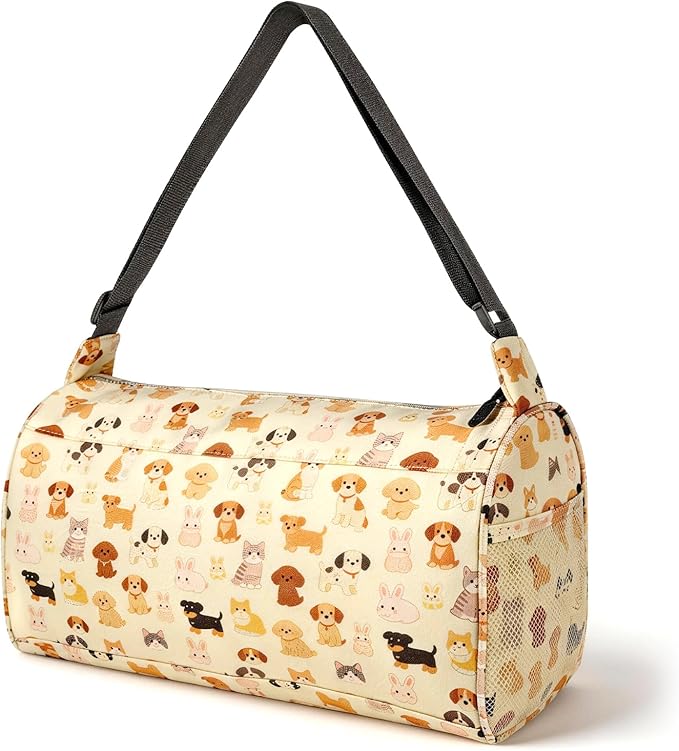 C&F BOGMOST Small Gym Bag for Women & Men,Small Lightweight Duffel Bag Carry On Bags Mini Duffel Travel Bag Waterproof Sports Bags for Workout/Sport/Trave,Cute Puppy