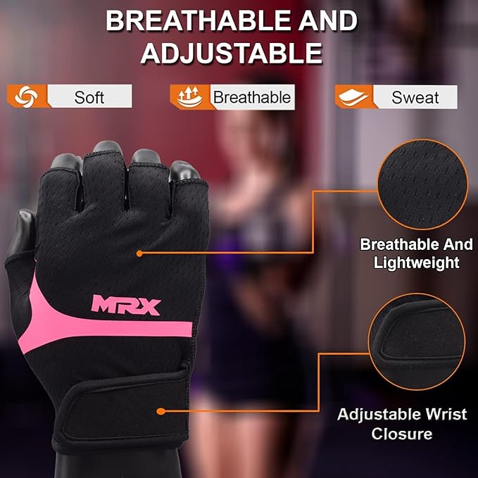 MRX Ladies Weight Lifting Gloves Women Fitness Training Exercise Glove Anti Slip Padded Shock-Absorbing Extra Grip Crossfit Multi Colors