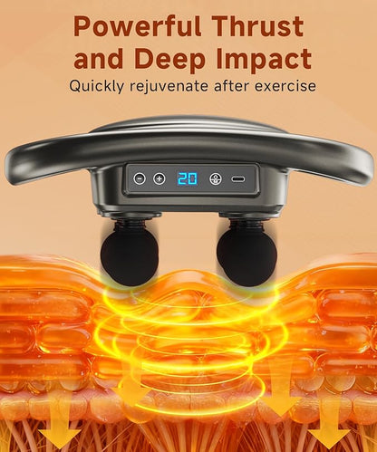 AERLANG Massage Gun Deep Tissue 6 Head Muscle Massager,Back Massager for Pain Relief,Percussion Massage Tool Handheld Messager with 9 Levels & 4 Modes Christmas Gifts White Elephant Gifts for Adults