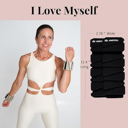 AMOYOU Wrist & Ankle Weights for Women – 2 lb Ankle Weights (Set of 2, 1 lb Each) | Arm Weights for Women | Leg Weights for Walking, Yoga, Cardio & Strength Training