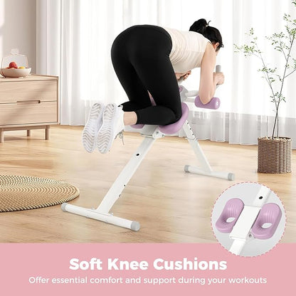 Goplus Adjustable Ab Trainer Machine, Foldable Ab Workout Equipment with Knee Protection, LCD Monitor, Home Gym Abdominal Trainer for Stomach Workout Core Strength Fitness