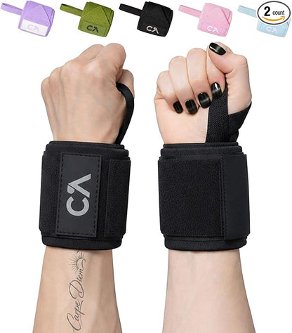 Wrist Wraps for Weightlifting – 12"-18" Adjustable Wrist Support with Thumb Loop, Stable Gym Straps for Bench Press, Powerlifting & Strength Training