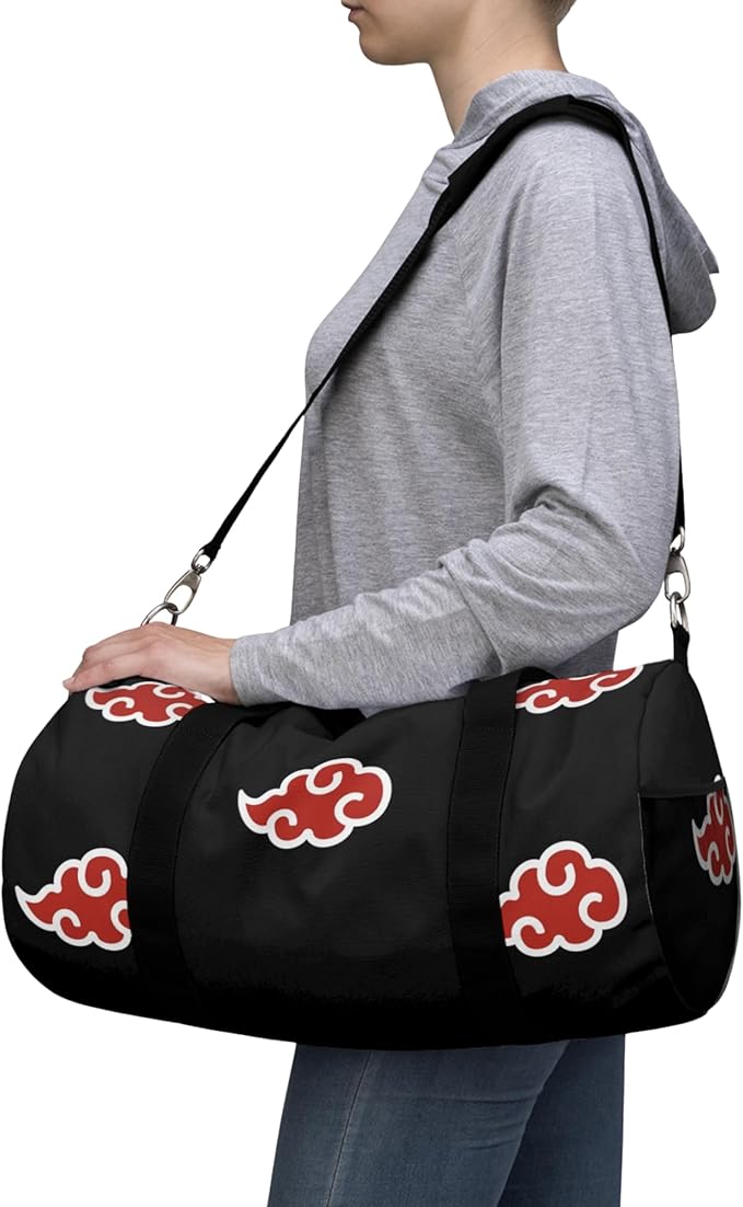 Anime Gym Bag for Women Men - Large Capacity Waterproof Workout Fitness Travel Sports Bags Fashion Street Camping Expandable Carry On Duffle Bag For Couple (Red Cloud) PTY
