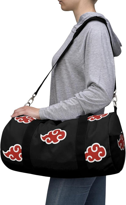 Anime Gym Bag for Women Men - Large Capacity Waterproof Workout Fitness Travel Sports Bags Fashion Street Camping Expandable Carry On Duffle Bag For Couple (Red Cloud) PTY
