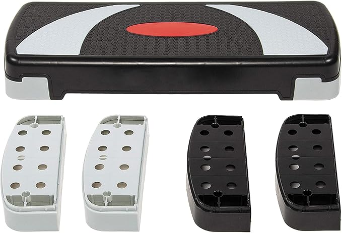 BalanceFrom Aerobic Step Platform Trainer with Adjustable 3-Level Risers, 400 Pound Weight Capacity – Non-Slip Exercise Stepper for Cardio, Strength, and Fitness Workouts, 31", Multiple Colors