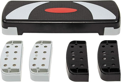 BalanceFrom Aerobic Step Platform Trainer with Adjustable 3-Level Risers, 400 Pound Weight Capacity – Non-Slip Exercise Stepper for Cardio, Strength, and Fitness Workouts, 31", Multiple Colors