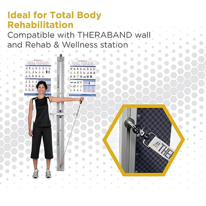 THERABAND Resistance Tubing with Connectors for Wall, Rehab & Wellness Station, Light Level 2, Set of 2, 24-Inch Yellow Tubing for Physical Therapy, Exercise, Rehab, Clinics & Pilates, Latex Tubes