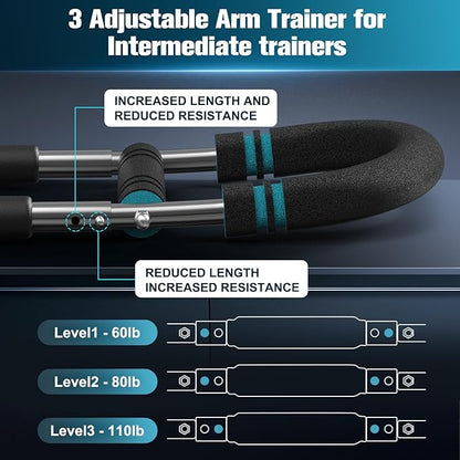 Relife Twister Arm Trainer,40-130lbs Arm Trainer for Forearms & Chest Muscle Training Workout,Adjustable Spring Resistance Chest Exercise, Portable Home Gym Strength Equipment for Men & Women