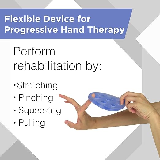 THERABAND Hand Xtrainer, Non-Latex Hand Exerciser for Progressive Hand Therapy, Strengthen Fingers, Hands and Forearms, Grip Trainer, Strengthener, Helps Relieve Joint Pain, Blue, Firm, Advanced