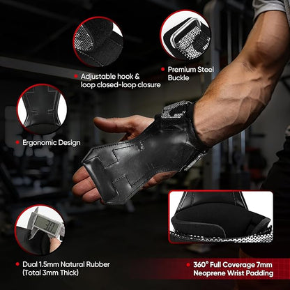 Weight Lifting Straps (Pair) JUPITER Non-Slip Wrist Support for Deadlifts & Powerlifting
