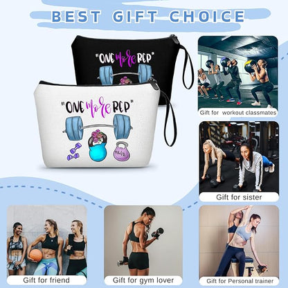 Workout Gym Exercise Gifts for Fitness Lovers Personal Trainer Women Female Girl Friends Sister Coworker Cosmetic Makeup Bag
