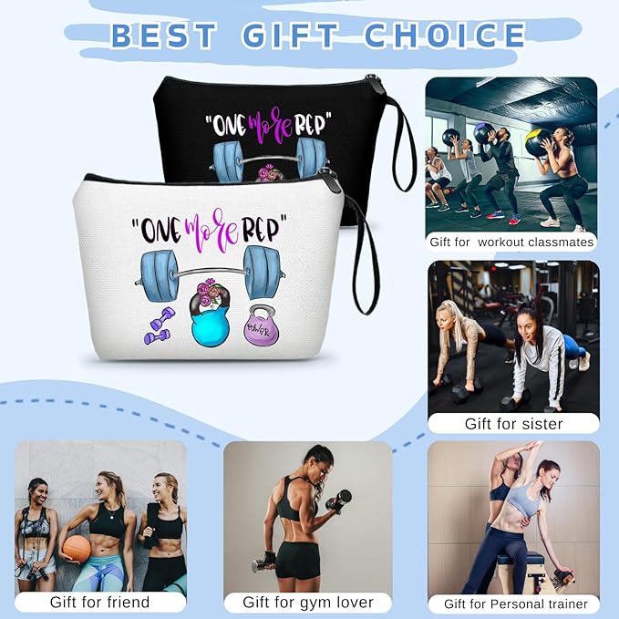 Workout Gym Exercise Gifts for Fitness Lovers Personal Trainer Women Female Friends Sister Friend, Small Black Makeup Cosmetic Bag