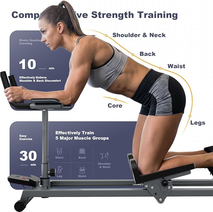 Crawling Machine Workout - Spine Twist and Stretch Trainer, Metal Detachable Crawling Exercise Machine, Exercise Equipment for Home & Gym, Abdominal,Waist and Core Training, Bearing 330lb