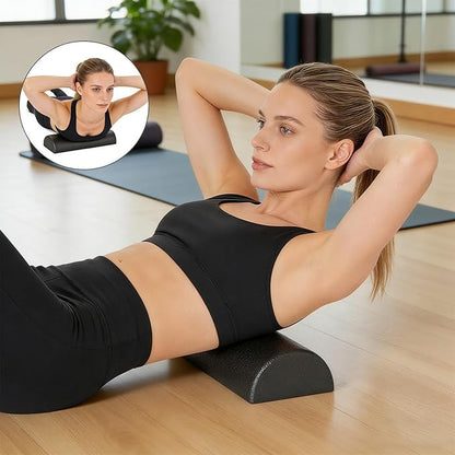 Body Muscle Foam Roller - 30x15x7.5cm High Density Stretching Equipment, Fitness Recovery Half Roller, Durable Workout Tool for Release | Home Studio Yoga Pilates Post Sports Stretching
